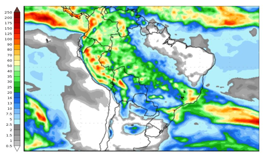 Figura 2: previsão de chuva para 2ª semana (26/09/2023 e 04/10/2023); fonte: GFS