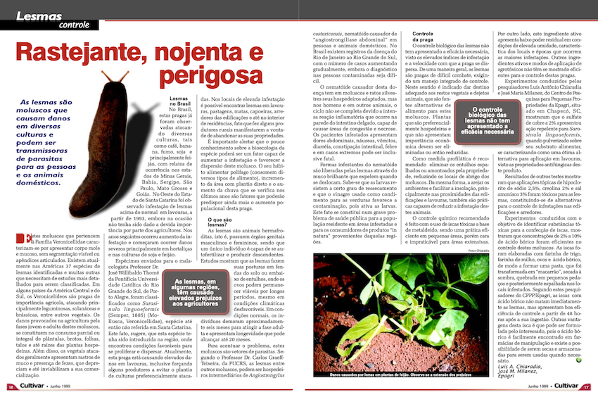 Revista Cultivar - Lesmas - Veronicellidae - Mollusca, Gastropoda