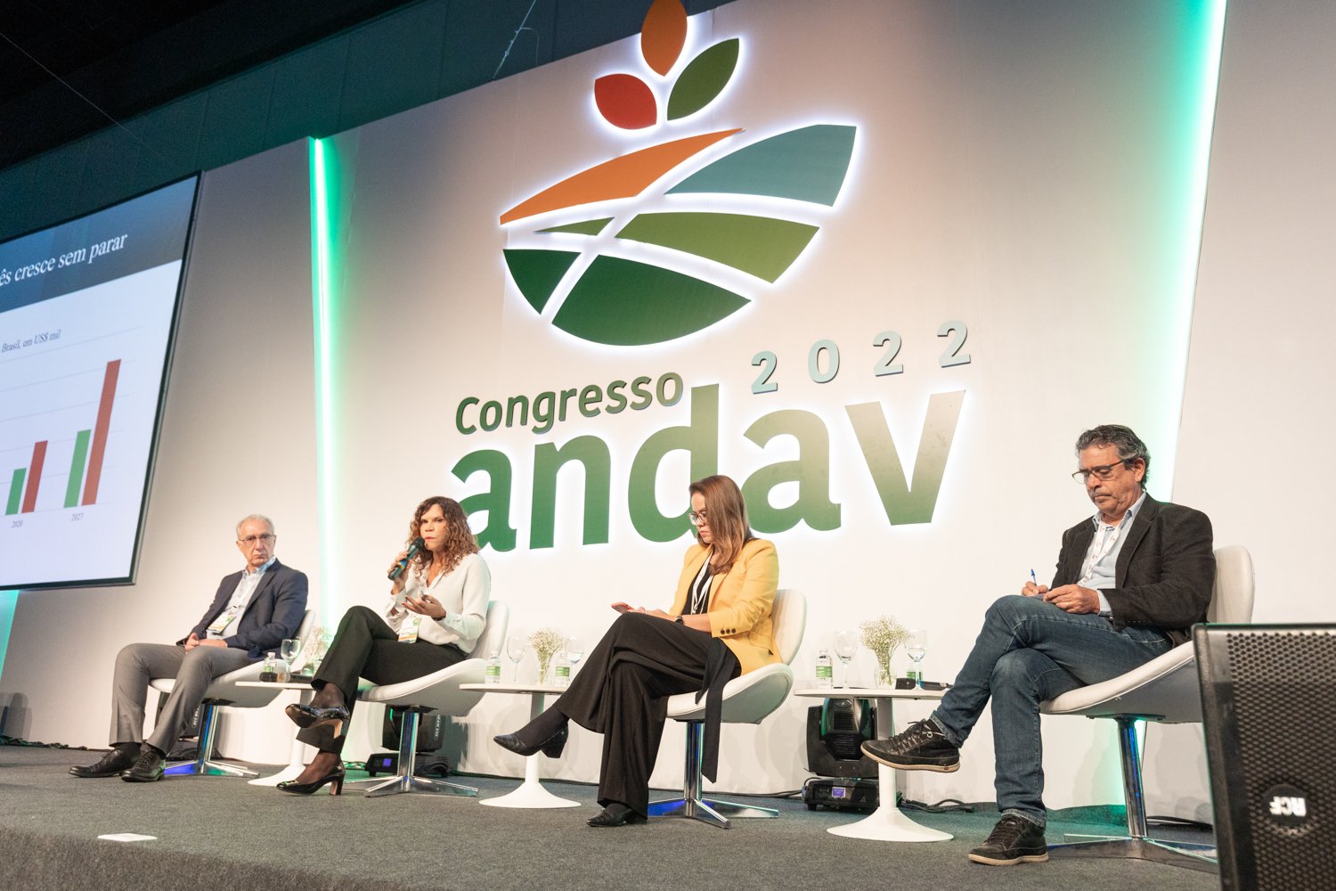 Painel “Oferta e Demanda Global e a Diplomacia Brasileira para Abrir Novos Mercados” no Congresso da Andav 2022. - Foto: FD fotografia/Divulgação