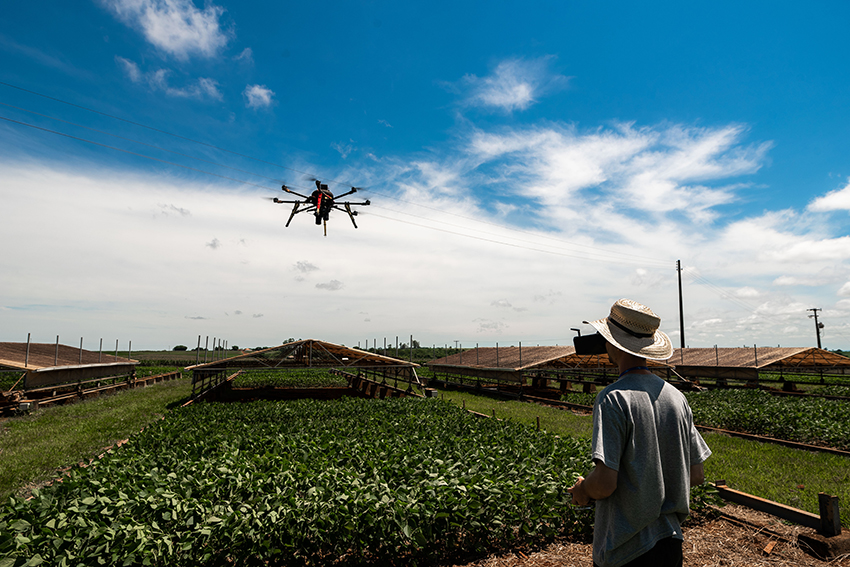 Embrapa realiza pesquisas sobre pulverização da soja com drone; Foto: ANeto/Arquivo Embrapa