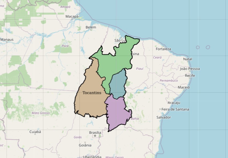 O Matopiba compreende partes do Maranhão, Tocantins, Piauí e Bahia