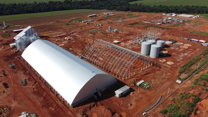 Fábrica da 3tentos Agroindustrial em construção no município de Vera, no Mato Grosso, na região de Sinop e Sorriso da BR-163. - Foto: Divulgação