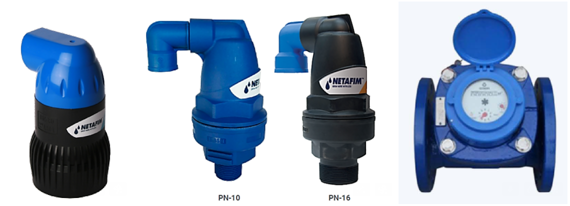 São Hidrômetros e Válvulas de ar ventosa e antivácuo, que podem ser aplicados não apenas em projetos de gotejamento, mas também para todos os projetos de irrigação em geral. - Foto: Divulgação