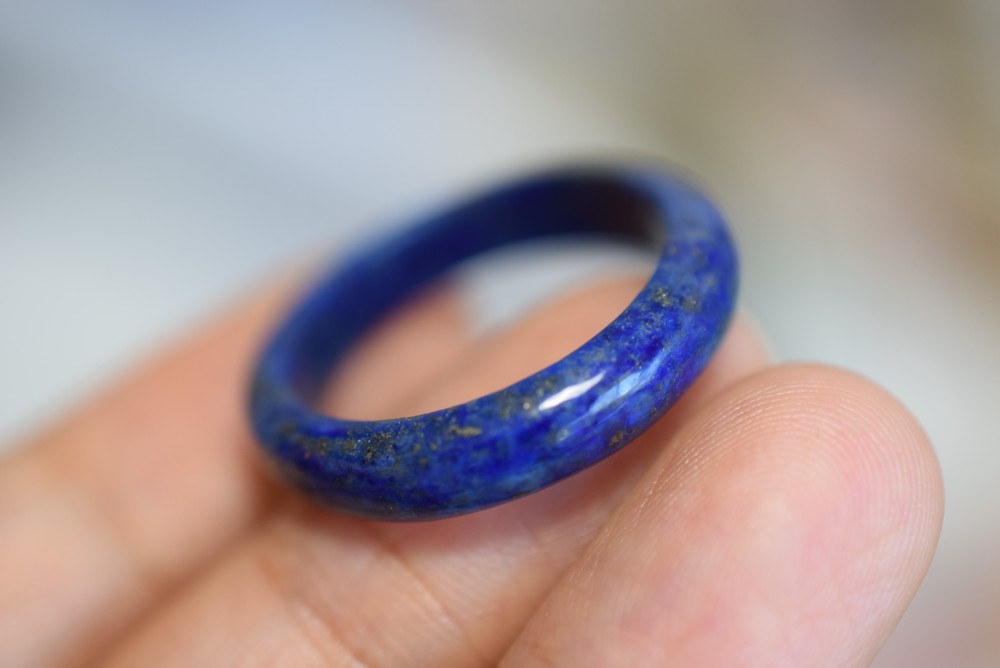 Mika-Jewelry-QJ114 美品 23.5号 天然 ラピスラズリ 青金石 リング くりぬき 指輪