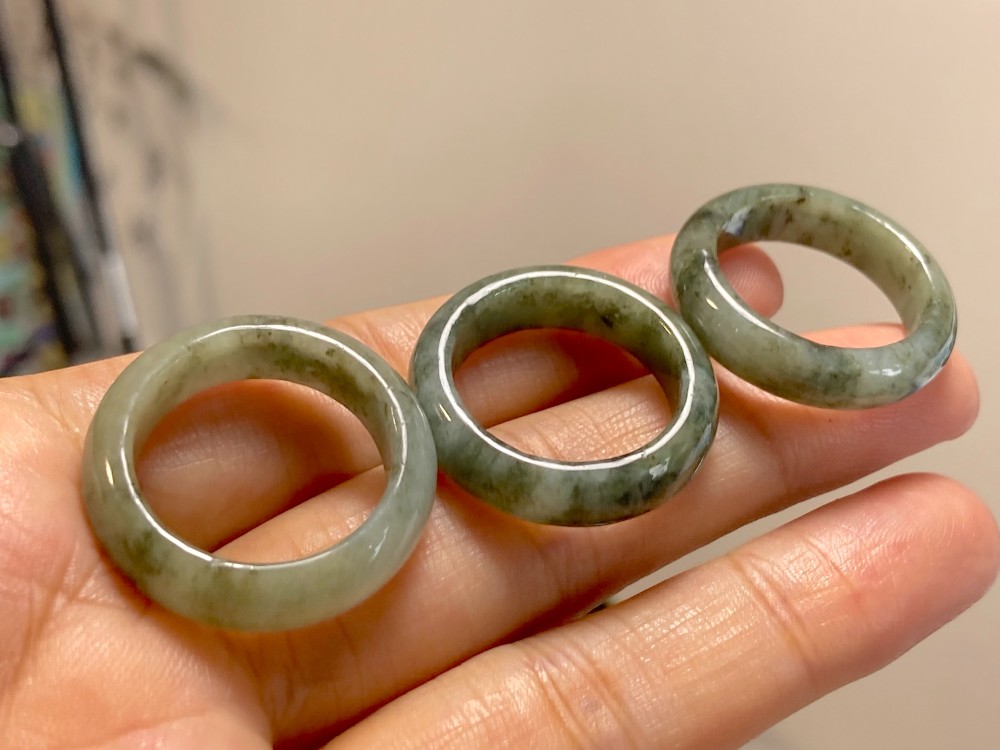 ARG23-128 ミャンマー産 19.5号 天然 本翡翠 リング くりぬき 指輪 