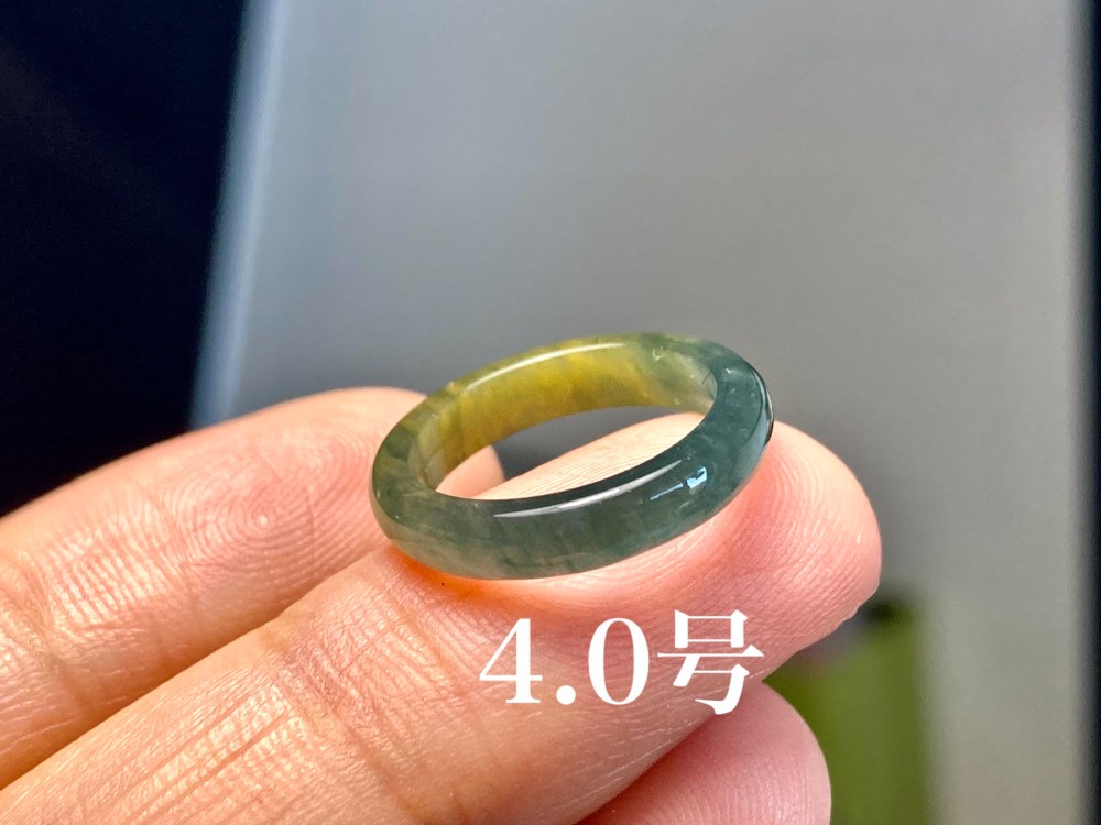 L54 氷種 藍水 小指 4.0号 天然 グアテマラ産 A貨 本翡翠 黄翡翠