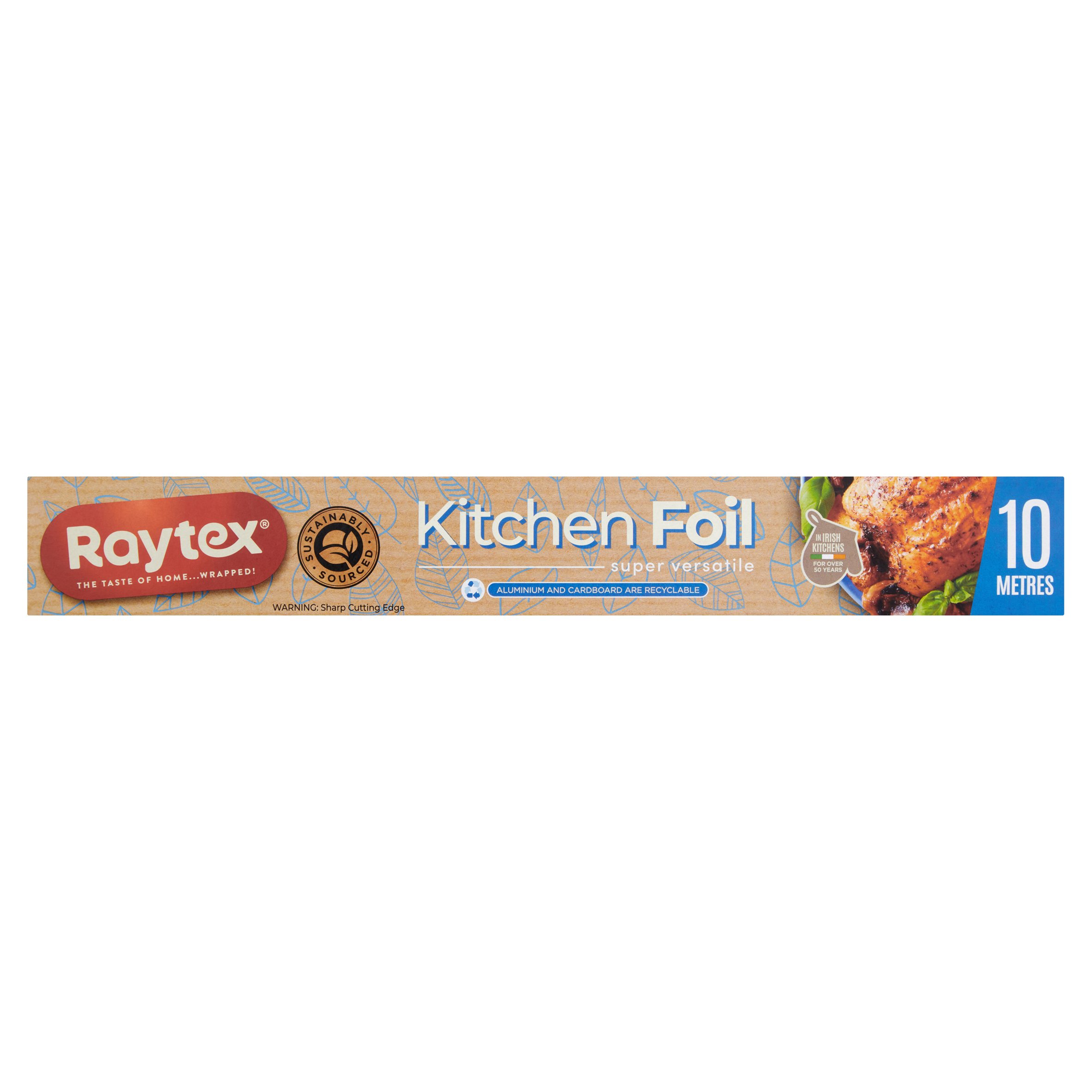 Extra Strong Kitchen Foil<br/><br/><b>Further Description</b><br/>Manufactured under BRC Approved Quality Systems<br/><br/><b>Features</b><br/>In Irish kitchens for over 50 years<br/>Super versatile<br/>Use to wrap all foods<br/>Keeps food fresh & hygenic<br/>Keeps in the flavour<br/>Helps even cooking<br/>Oven and freezer friendly<br/><br/><b>Safety Warning</b><br/>IMPORTANT SAFETY GUIDELINES<br/>
Keep foil away from electrical heating elements.<br/>
Always consult microwave manufacturers instructions before using foil in a microwave oven.<br/>
Allow food to cool completely before storing foil in refrigerators or freezers.<br/>
Do not allow foil to come into direct contact with acidic foods such as citrus fruits.<br/>
<br/>
WARNING:<br/>
Under certain conditions salt in food or seasonings can cause discolouration and occasional small holes. This can often be prevented by lightly coating the surface with cooking oil.<br/><br/><b>Storage Type</b><br/>Ambient<br/><br/><b>Origin</b><br/>Made in Europe<br/><br/><b>Company Name</b><br/>Allegro Ltd.<br/><br/><b>Company Address</b><br/>DII P2TT,<br/>
Republic of Ireland.<br/><br/><b>Return To</b><br/>Allegro Ltd.,<br/>
DII P2TT,<br/>
Republic of Ireland.<br/><br/>
