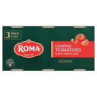 Roma Chopped Tomatoes in Rich Tomato Juice 3 x 400g