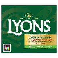 Lyons 80 Gold Blend Biodegradable Teabags 232g