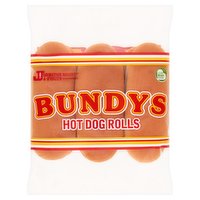 Johnston Mooney & O'Brien Bundys 6 Hot Dog Rolls 420g