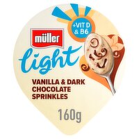 Müller Light Vanilla with Dark Chocolate Sprinkles Fat Free Yogurt 160g