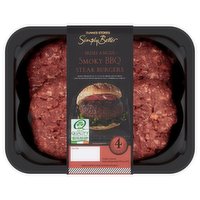 Dunnes Stores Simply Better 4 Irish Angus Smoky BBQ Steak Burgers 0.454kg