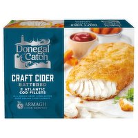 Donegal Catch 2 Craft Cider Battered Atlantic Cod Fillets 250g