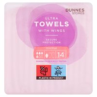 Dunnes Stores 14 Normal Ultra Towels with Wings