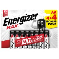 Energizer Max Alkaline AA Batteries 4+4 Pack
