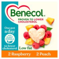 Benecol Raspberry & Peach Yogurts 4 x 120g (480g)