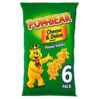 Pom-Bear Cheese & Onion Multipack Crisps 6 Pack