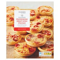 Dunnes Stores 12 Pan Baked Pepperoni Deep Dish Pizzas 336g