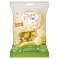 Lindt LINDOR White Chocolate Mini Eggs with a Smooth Melting Filling 80g