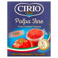 Cirio Polpa Fine Plain Finely Chopped Tomatoes 390g