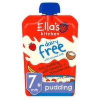 Ella's Kitchen Organic Dairy Free Rice Pudding with Bananas and Strawberries Baby Food Pouch 7+ Months 80g