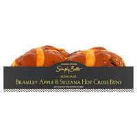 Dunnes Stores Simply Better Irish Made Bramley Apple & Sultana Hot Cross Buns 360g