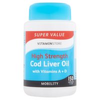 Vitamin Store High Strength Cod Liver Oil with Vitamins A + D 150 Capsules