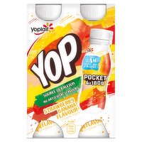 Yoplait YOP Strawberry & Banana Flavour Drinkable Yogurt 4 x 180g (720g)
