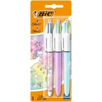 BIC 4 Colours Fun and Decors Ball Pens Medium Point (1.0 mm) - Fashion Ink and Barrels, Unicorn Desi