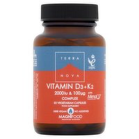 Terra Nova Vitamin D3 + K2 Complex 50 Vegetarian Capsules Food Supplement