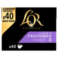 L'OR Espresso Lungo Profondo Coffee Pods x40 Intensity 8