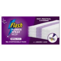 Flash Powermop Floor Cleaner, 16 Absorbing refill pads