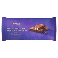 Dunnes Stores 5 Milk Chocolate Chunky Biscuit Bars 120g