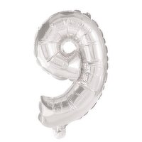 Silver Foil Balloon No. 9  (32cm)