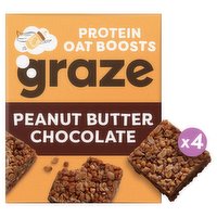  Graze Protein Oat Boosts Cereal Bars Peanut Butter & Chocolate 4 x 30g