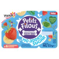 Petits Filous No Added Sugar Strawberry & Banana Fromage Frais 6 x 47g (282g)