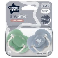 Tommee Tippee Anytime Orthodontic 2 Soothers 18-36m