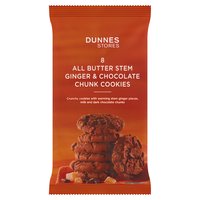 Dunnes Stores 8 All Butter Stem Ginger & Chocolate Chunk Cookies 160g