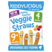 Kiddylicious Cheesy Flavour Veggie Straws 4 x 12 (48g)