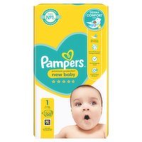 Pampers Premium Protection New Baby Size 1, 50 Nappies, 2kg - 5kg, Essential Pack