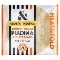 Crosta & Mollica Durum Wheat Piadina 4 Flatbreads 300g