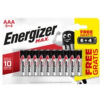 Energizer Max Alkaline Batteries AAA 6 + 4