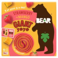 Bear Giant Yoyo Scrumptious Strawberry & Magnificent Mango 5 x 20g