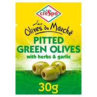 Crespo Pitted Green Olives with Herbs & Garlic 30g