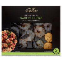 Dunnes Stores Simply Better Succulent Garlic & Herb Black Tiger Prawns 200g