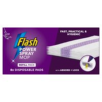 Flash Powermop Floor Cleaner, 8 Absorbing refill pads