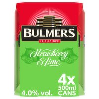 Bulmers Irish Cider Strawberry & Lime 4 x 500ml