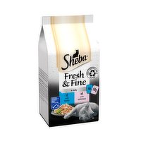 Sheba Fresh & Fine Wet Cat Food Pouches Tuna & Salmon in Jelly 6 x 50g