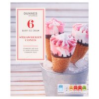 Dunnes Stores Dairy Ice Cream Strawberry Cones (6x66g) 396g