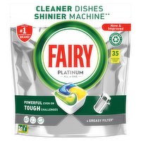 Fairy Platinum All In One Dishwasher Tablets Lemon, 35 Tablets